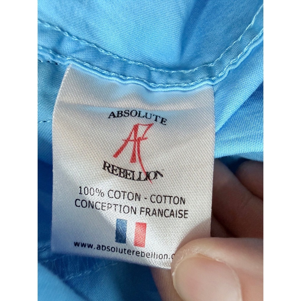 Absolute Rebellion Button Down Men 4XL Blue Royal Sailing Embroidered Shirt - Picture 2 of 10